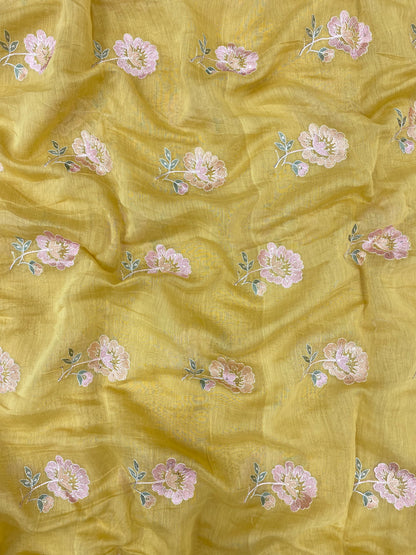 Mul Chanderi Embroidery (Colours Available) 44"Inch