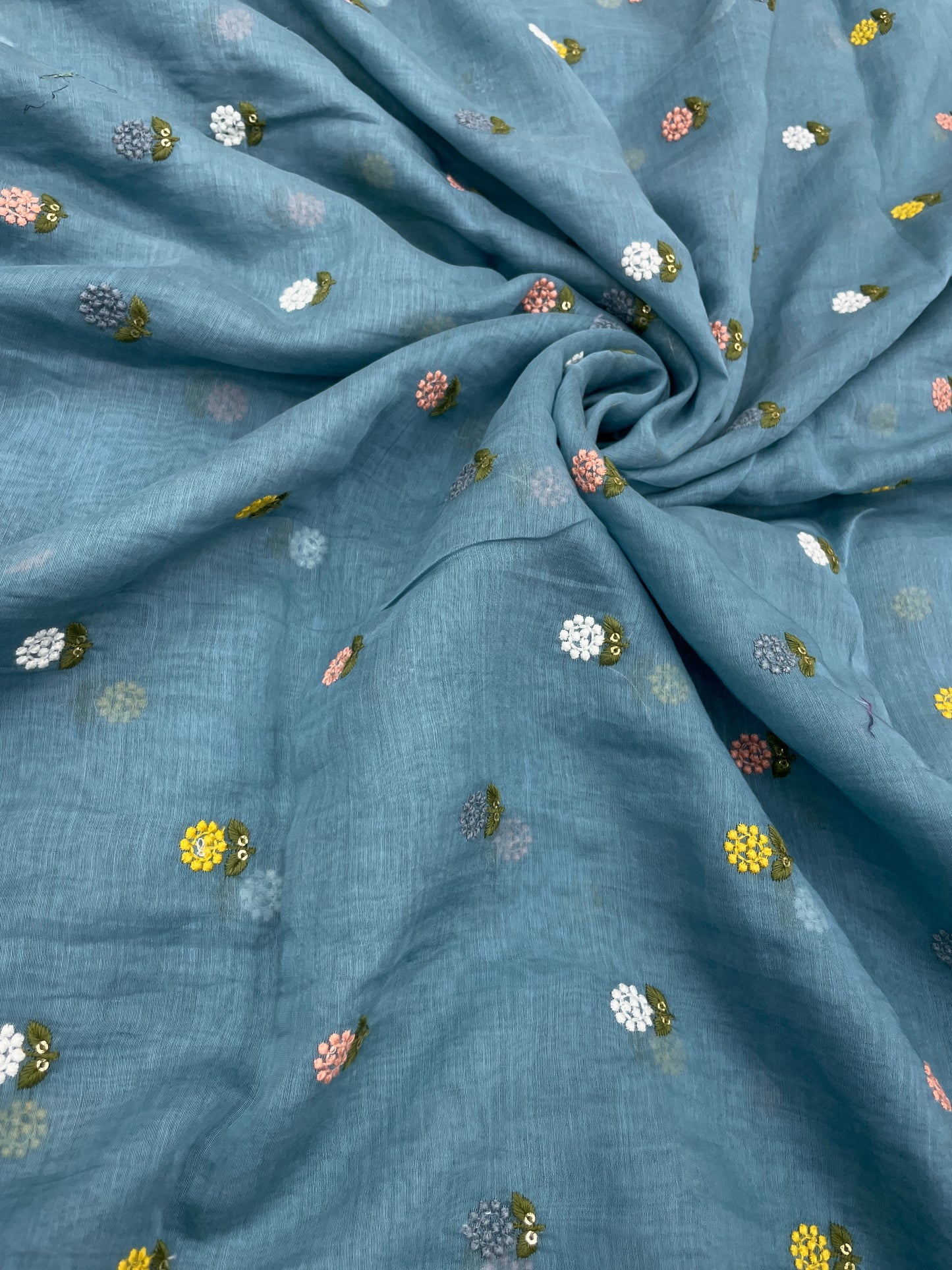 Mul Chanderi Multithread Embroidery