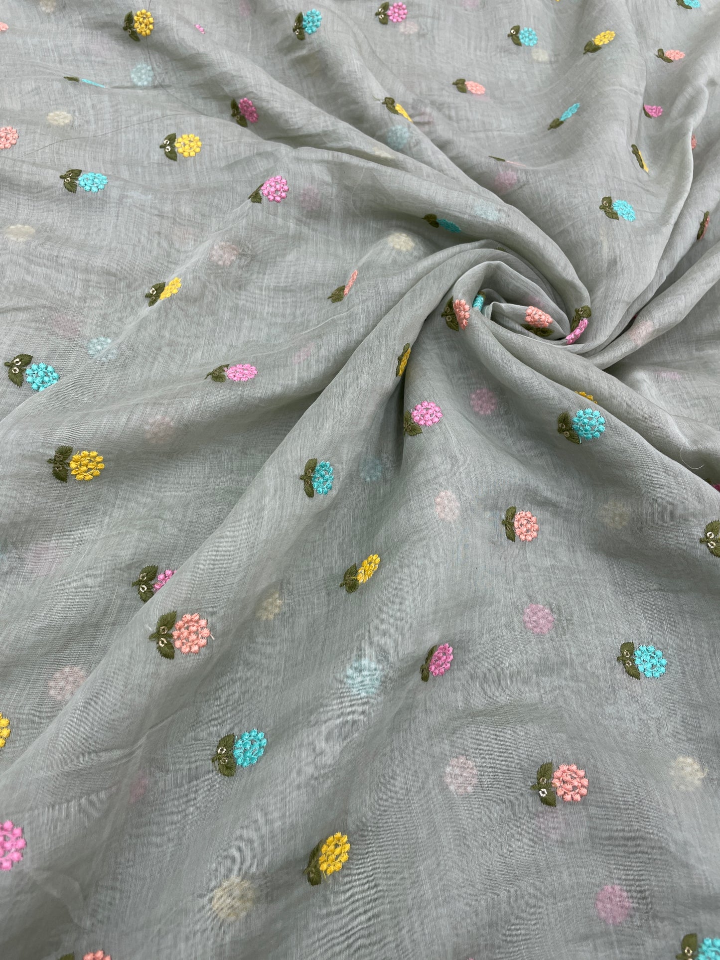 Mul Chanderi Multithread Embroidery