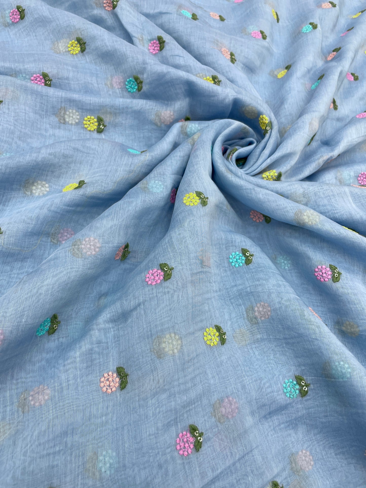 Mul Chanderi Multithread Embroidery