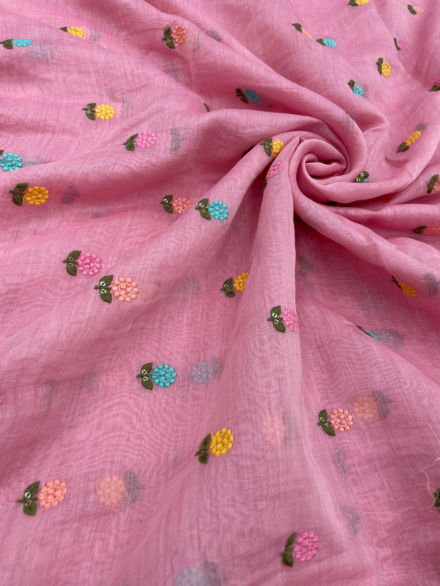 Mul Chanderi Multithread Embroidery