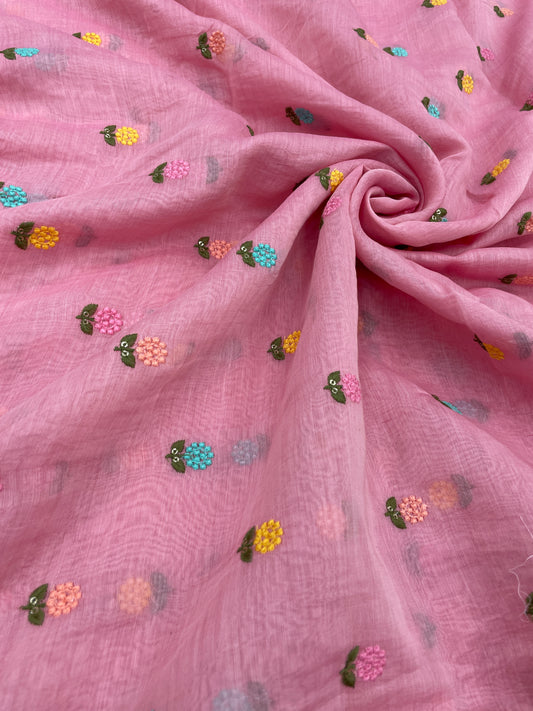 Mul Chanderi Multithread Embroidery