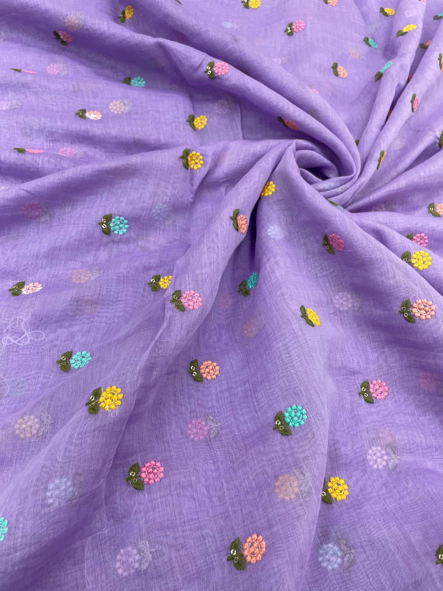 Mul Chanderi Multithread Embroidery