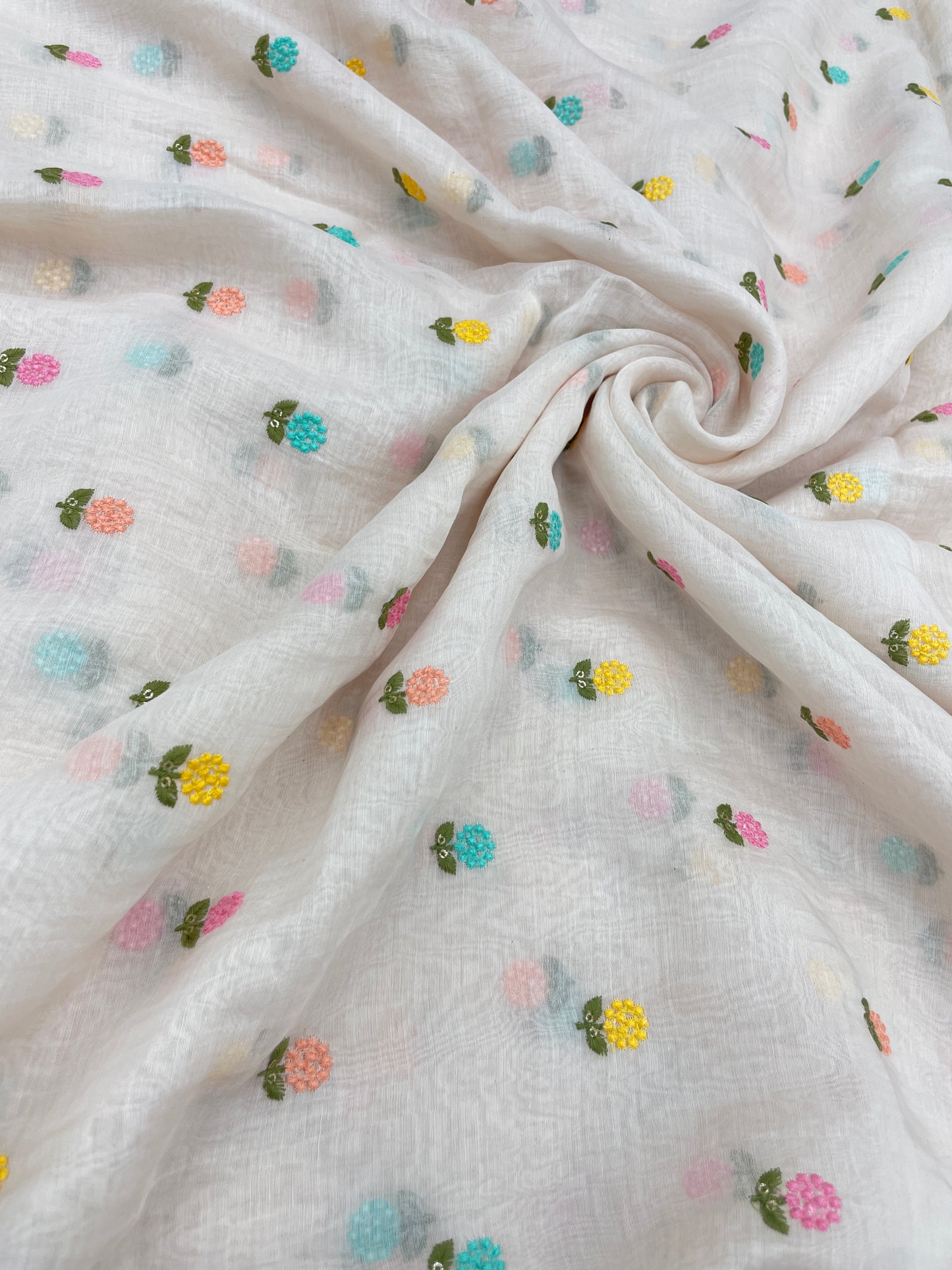 Mul Chanderi Multithread Embroidery