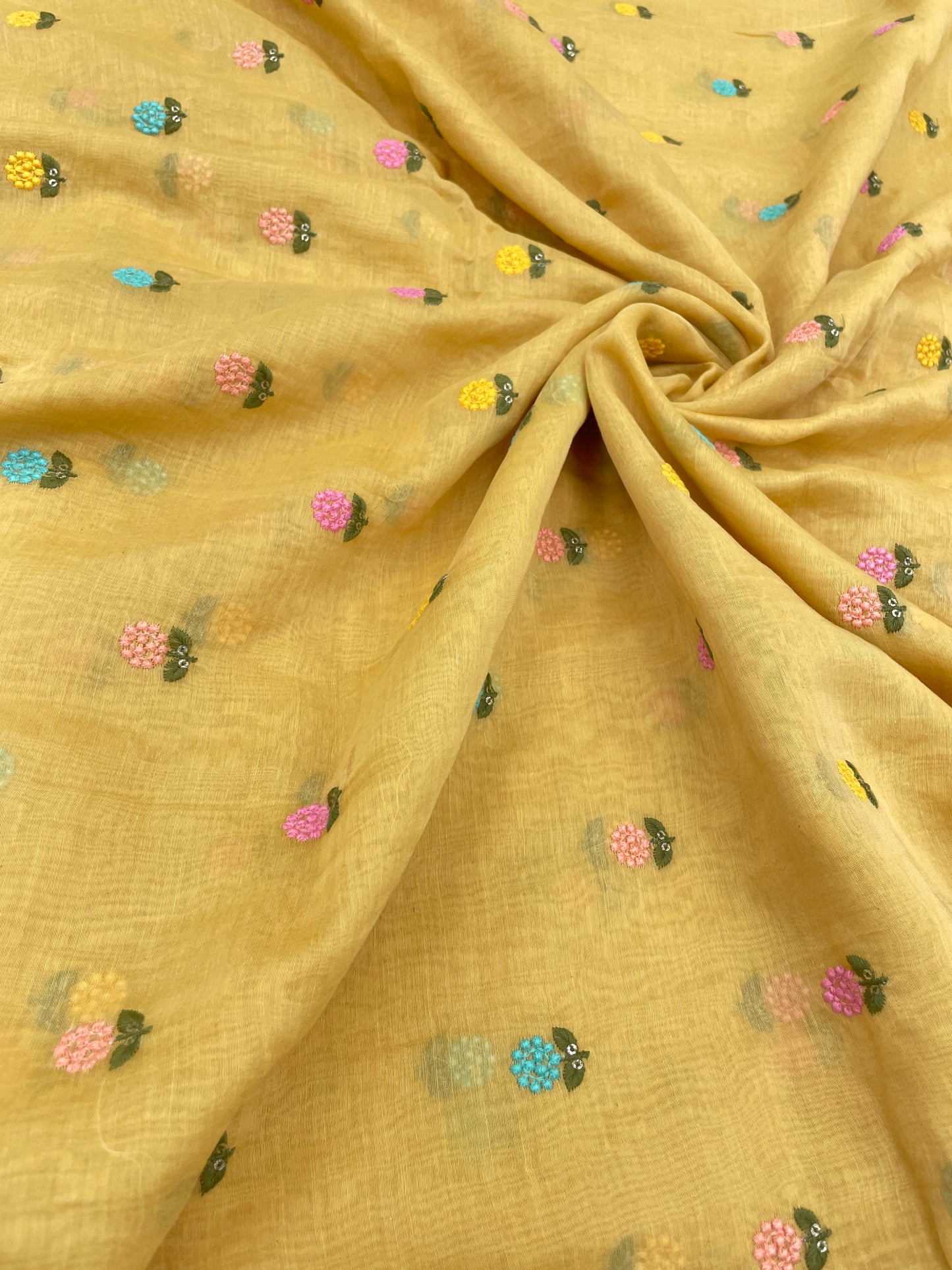 Mul Chanderi Multithread Embroidery