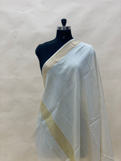 Pretty Eye Catching Ethnic Golden Border On Munga Dupatta