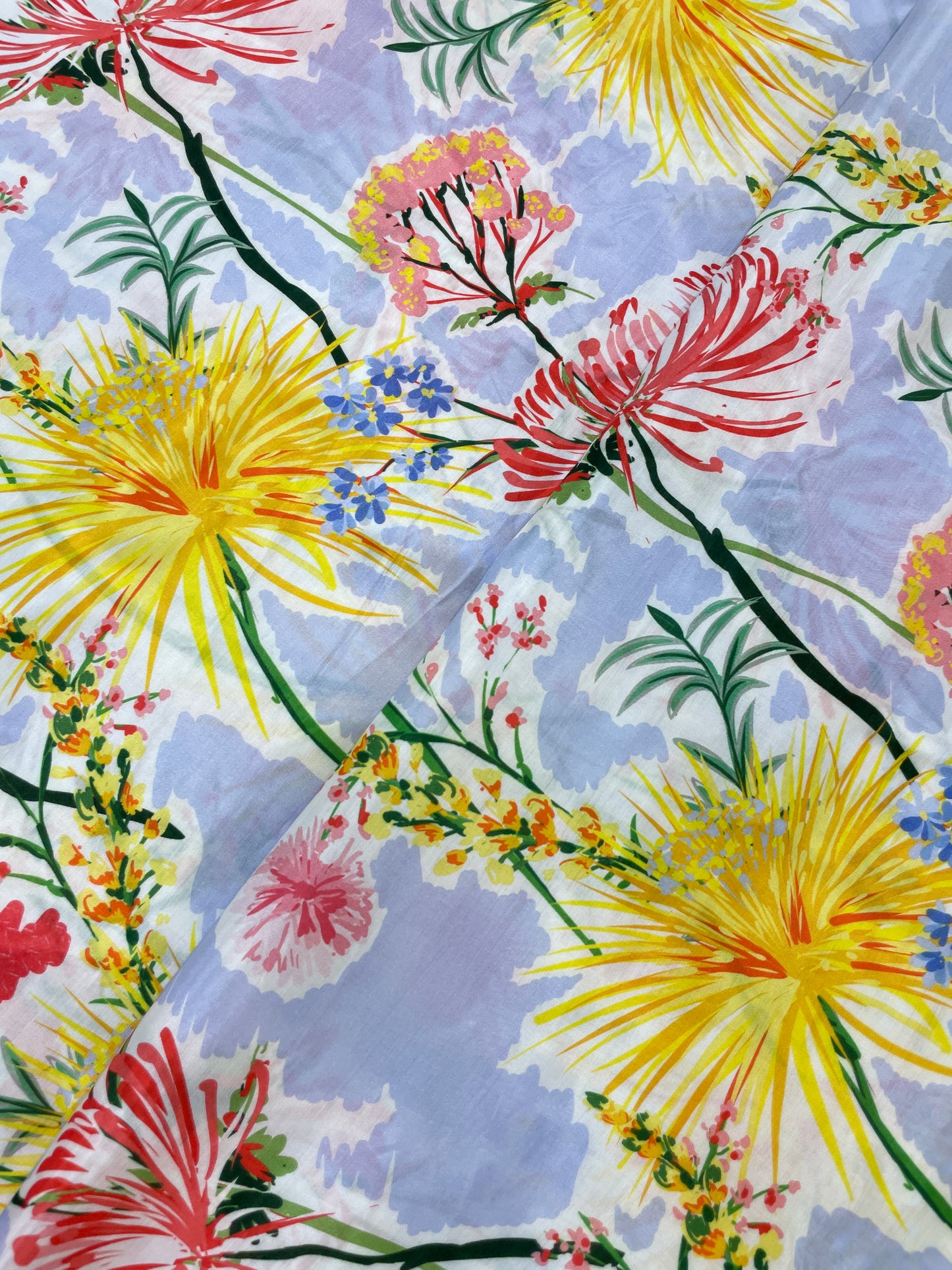 Superb Pleasant Gambito Floral Digital Print On Muslin Fabric