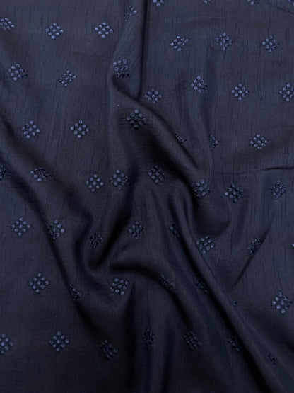 Subtle Yet Elegant Self Thread Butti Embroidery All Over Mysore Silk Fabric