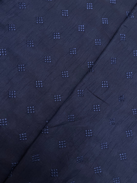 Subtle Yet Elegant Self Thread Butti Embroidery All Over Mysore Silk Fabric