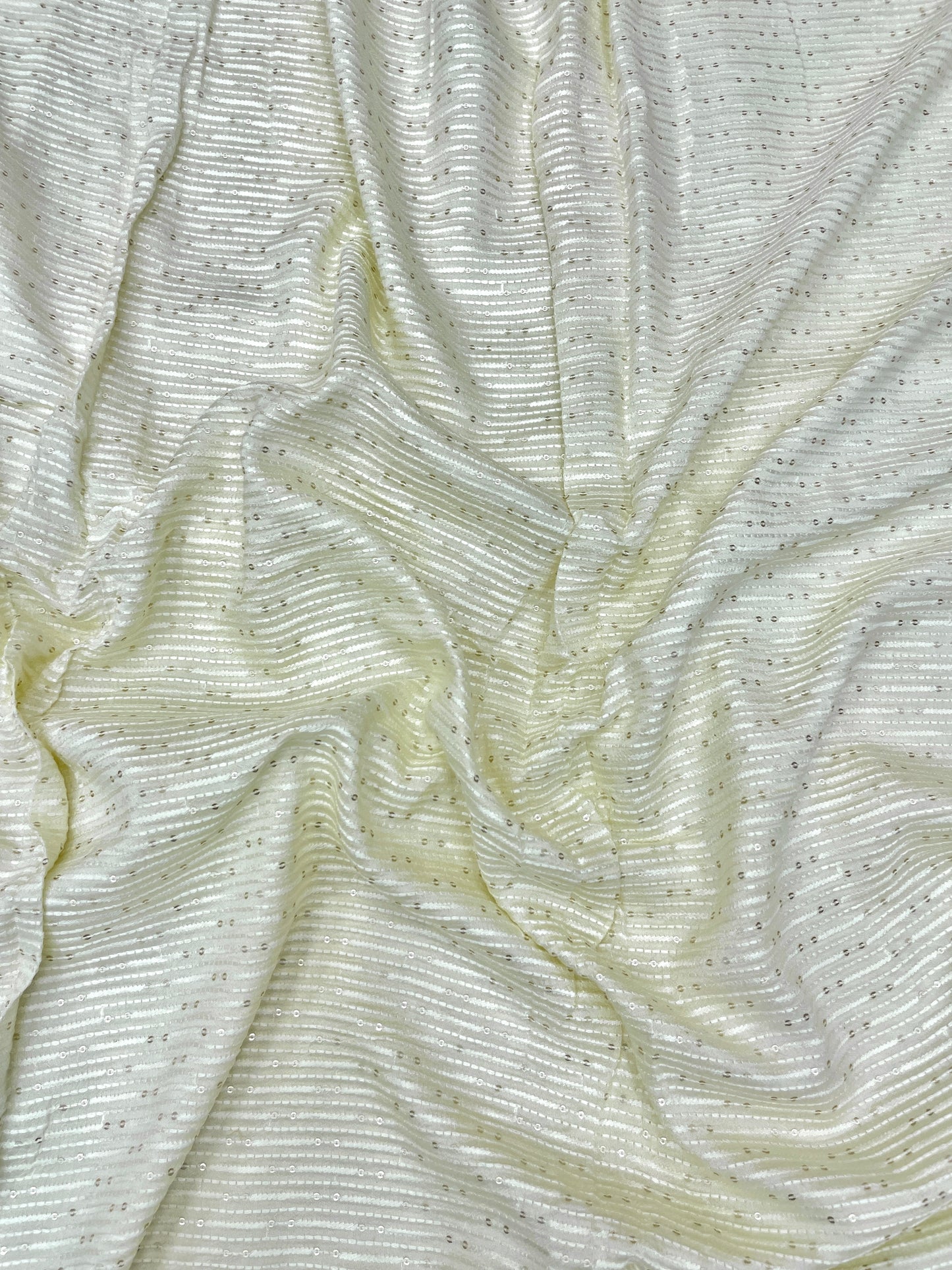 Very Luxurious Lining Embroidery With Sequin Work On Mysore Silk Fabric