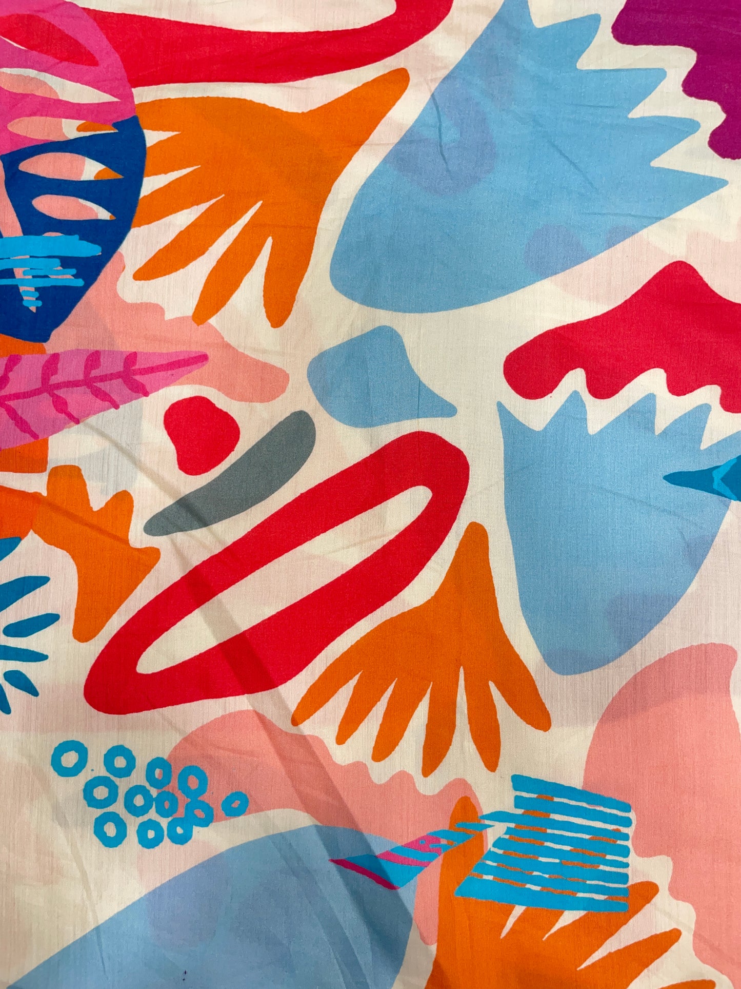 Striking Stunning Fun Playful Print On Muslin Fabric