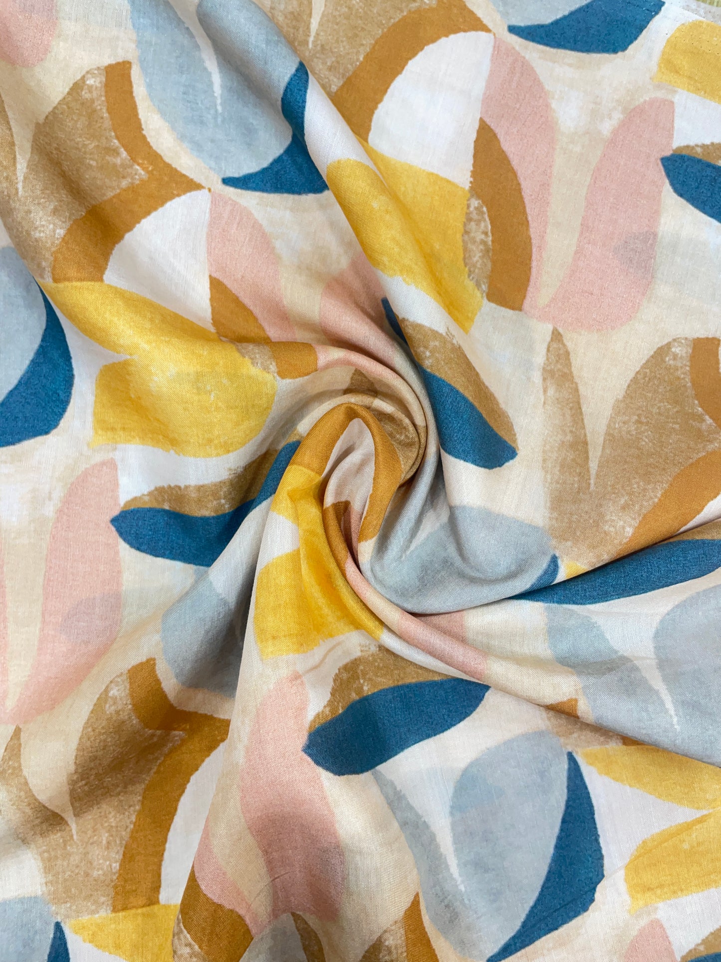 Bright Delicate Unique Pattern Print All Over Muslin Fabric