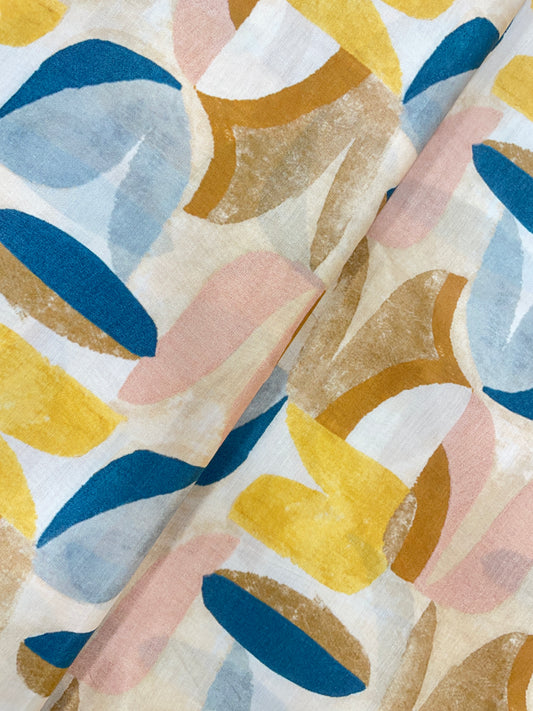 Bright Delicate Unique Pattern Print All Over Muslin Fabric