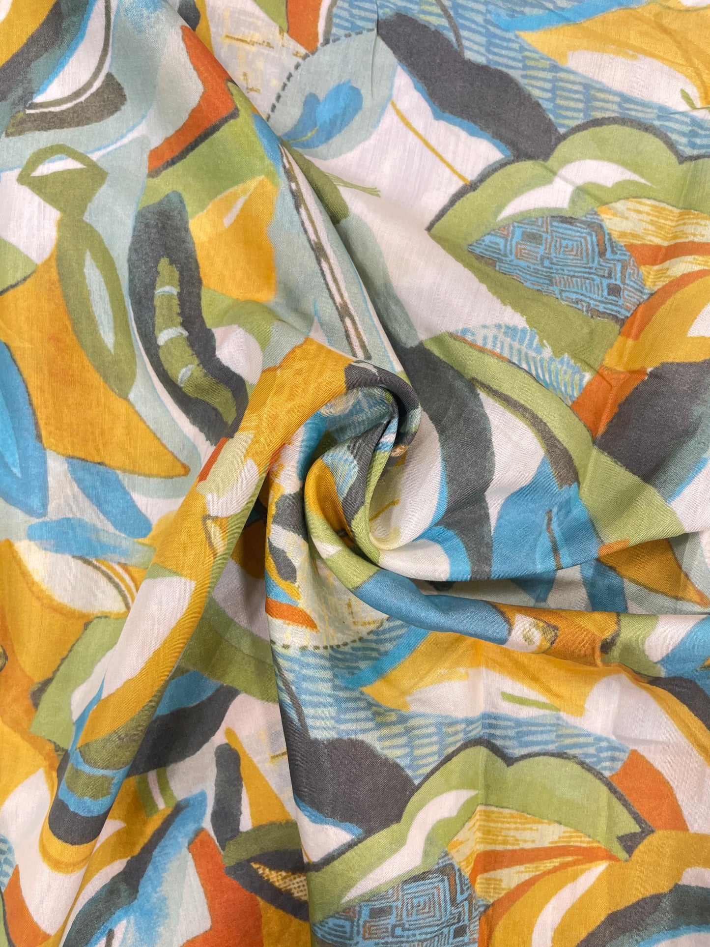 Glorious Bright Colorful Print On Muslin Fabric