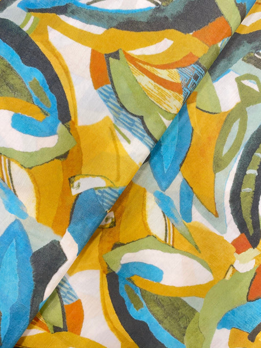 Glorious Bright Colorful Print On Muslin Fabric