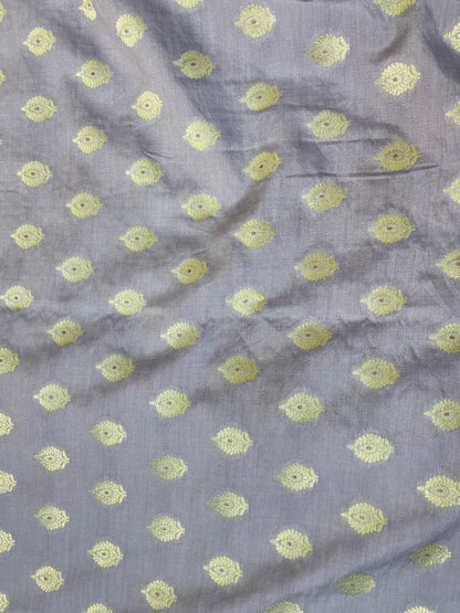 Eye Catching Brilliant Ethnic Golden Zari Butti Weaving On Munga Silk Fabric