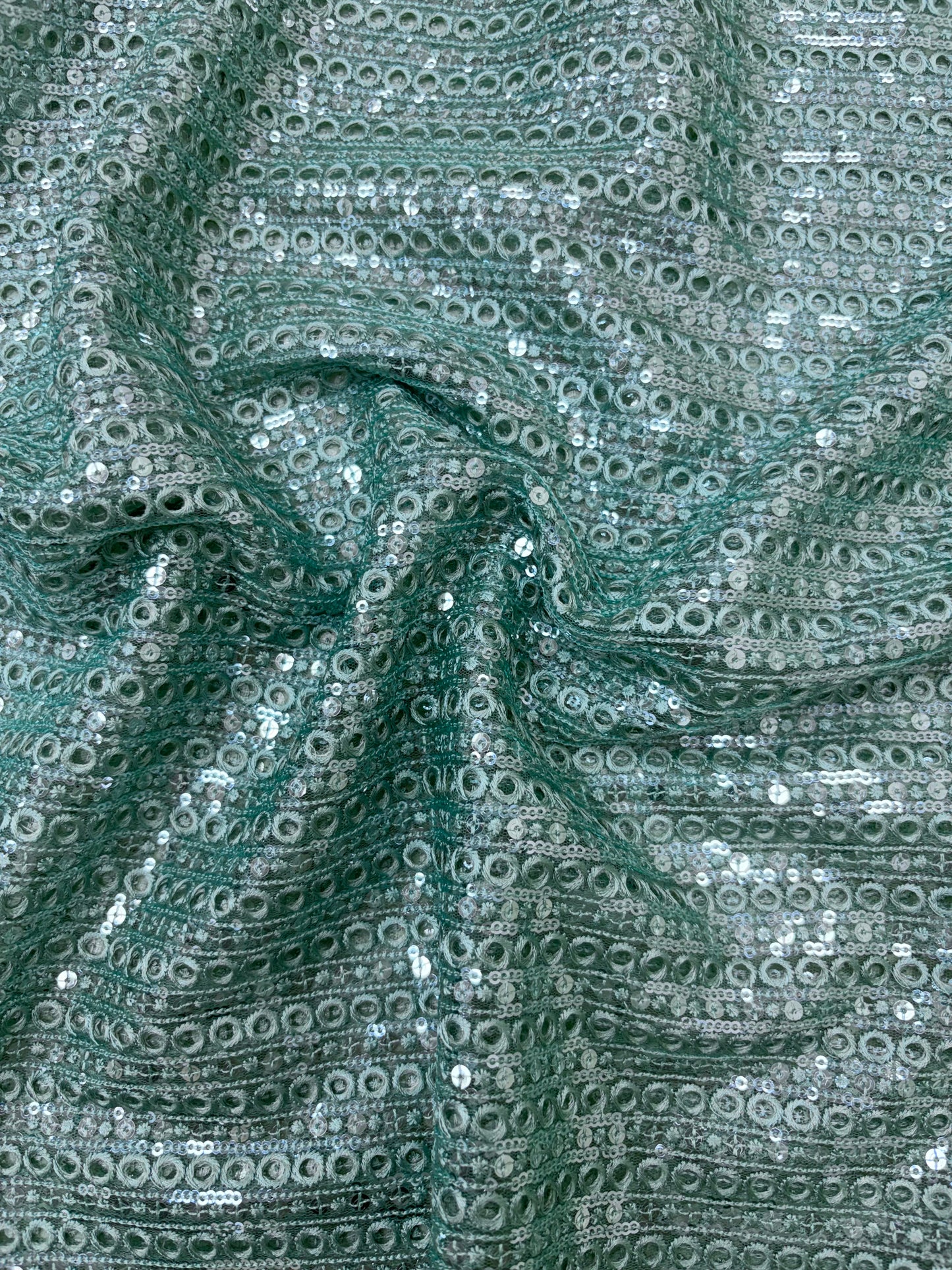 Exquisite Net Cutwork Embroidery on Net Fabric