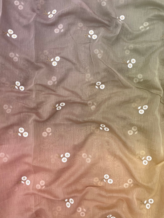 Ombre Mul Chanderi Embroidery