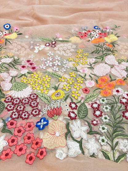 Organza Pannel Embroidery (Colors Available)