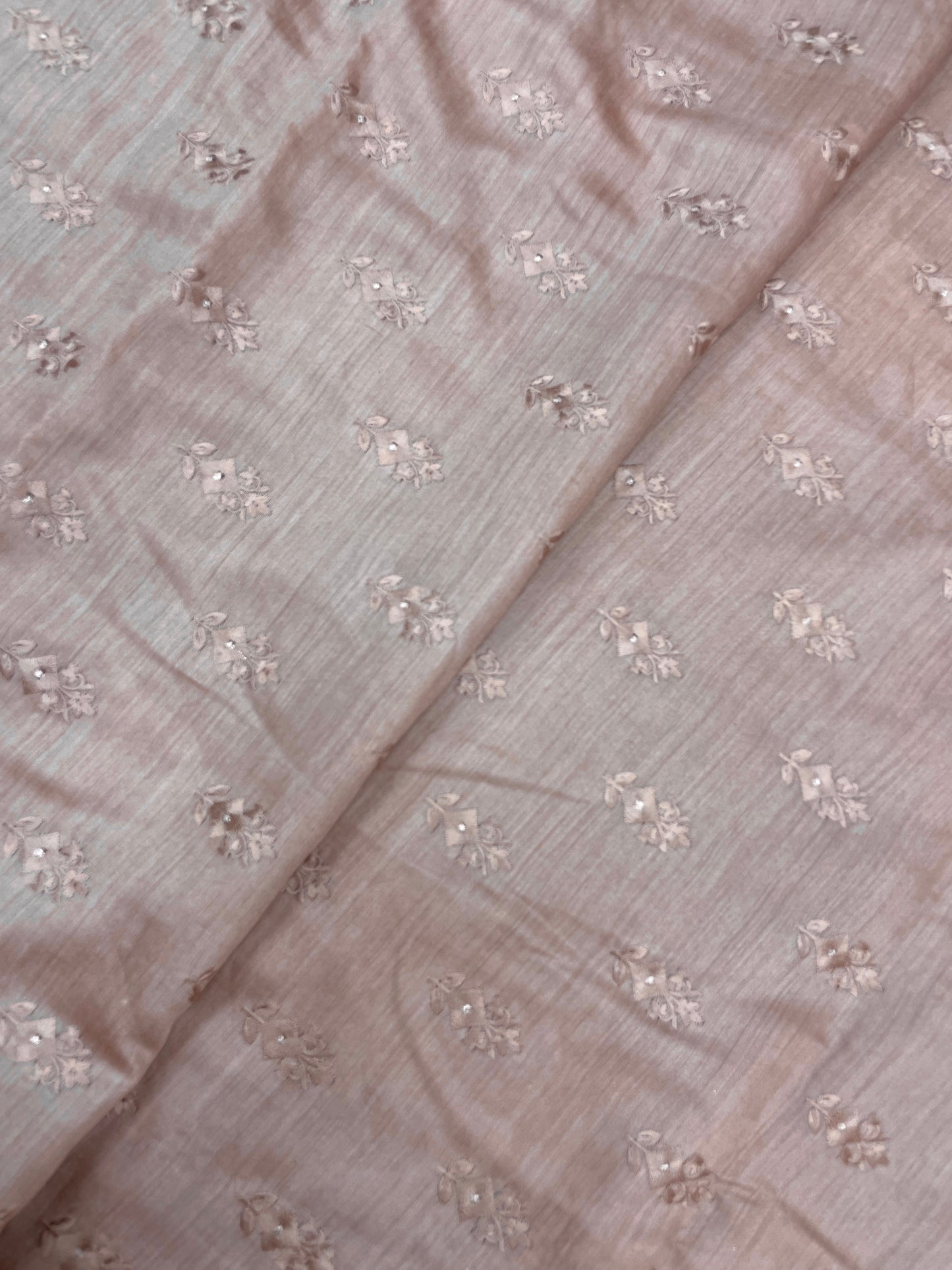 Pleasing Stunning Thread Embroidery Work On Pure Munga Silk Fabric