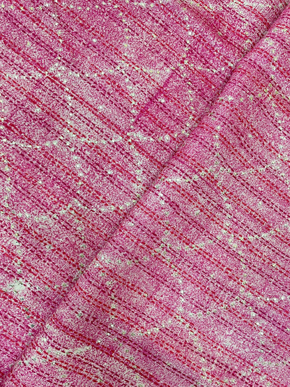 Gorgeous Pretty Pink Lind Hand Print With Mukesh Work On Pure Munga Silk Fabric