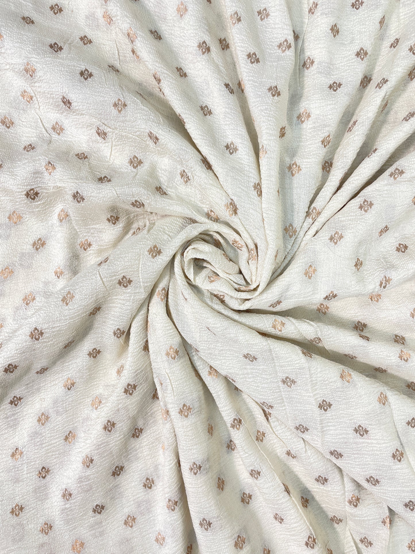 Very Luxurious Delicate Dainty Zari Butti Weaving On Pure Munga Silk Fabric