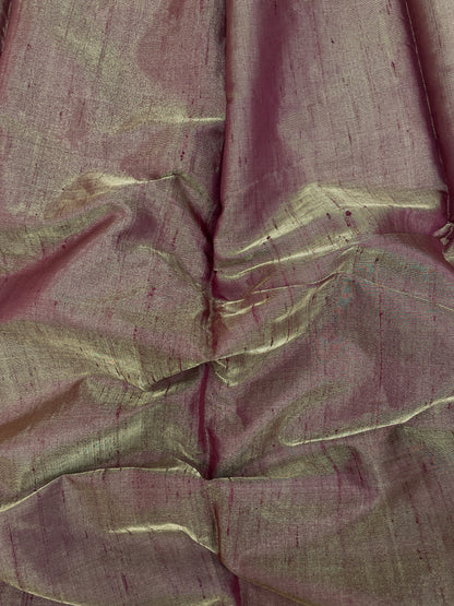 Subtle Yet Elegant Dark Brown Colored Pure Raw Silk Fabric