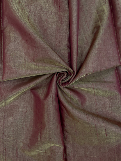 Subtle Yet Elegant Dark Brown Colored Pure Raw Silk Fabric