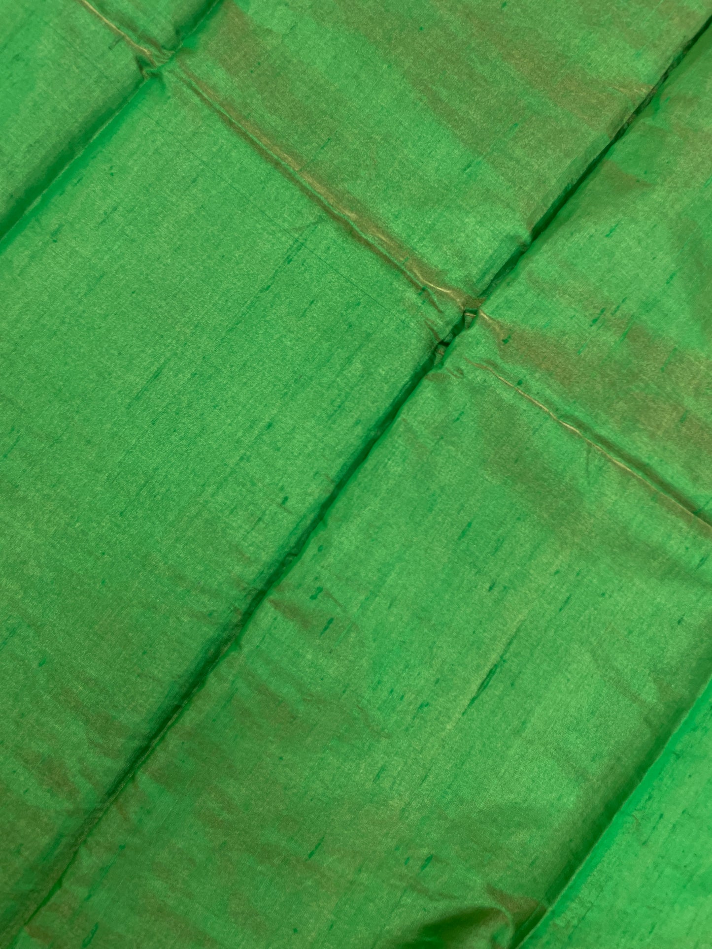 Beautiful Attractive Forest Green Colored Pure Raw Silk Fabric