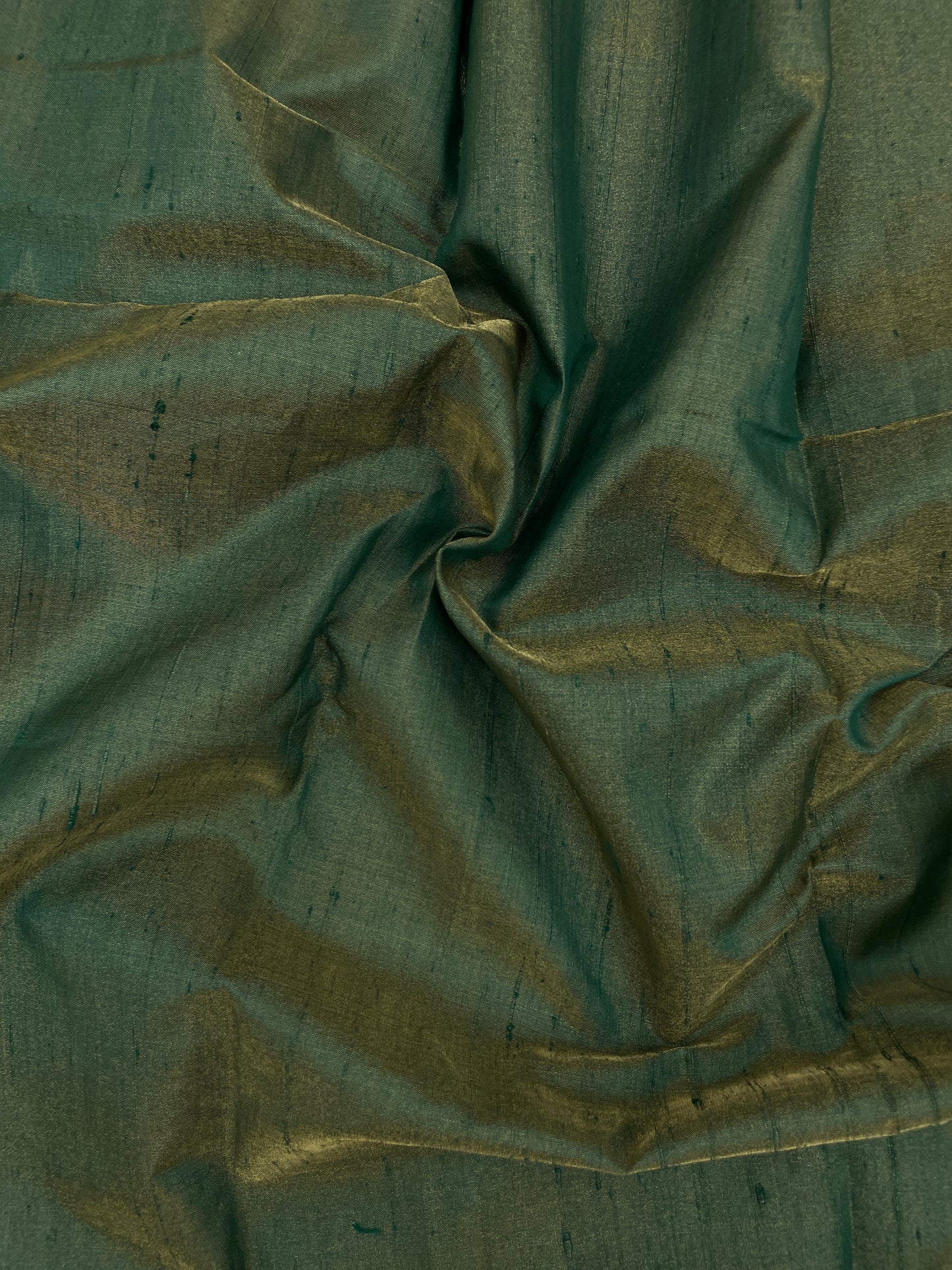 Elegant Fantastic Mehendi Dark Green Colored Pure Raw Silk Fabric