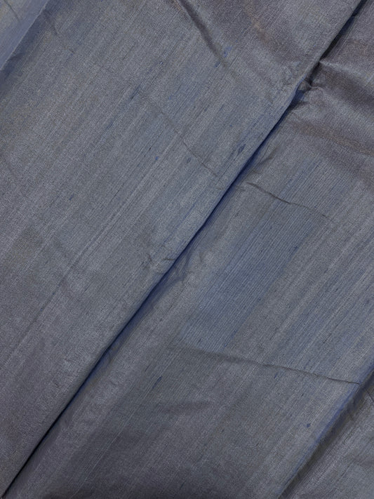 Gorgeous Beautiful Gray Colored Pure Raw Silk Fabric