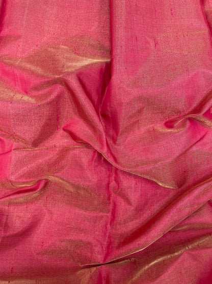 Perfect Classy Red Color Pure Raw Silk Fabric