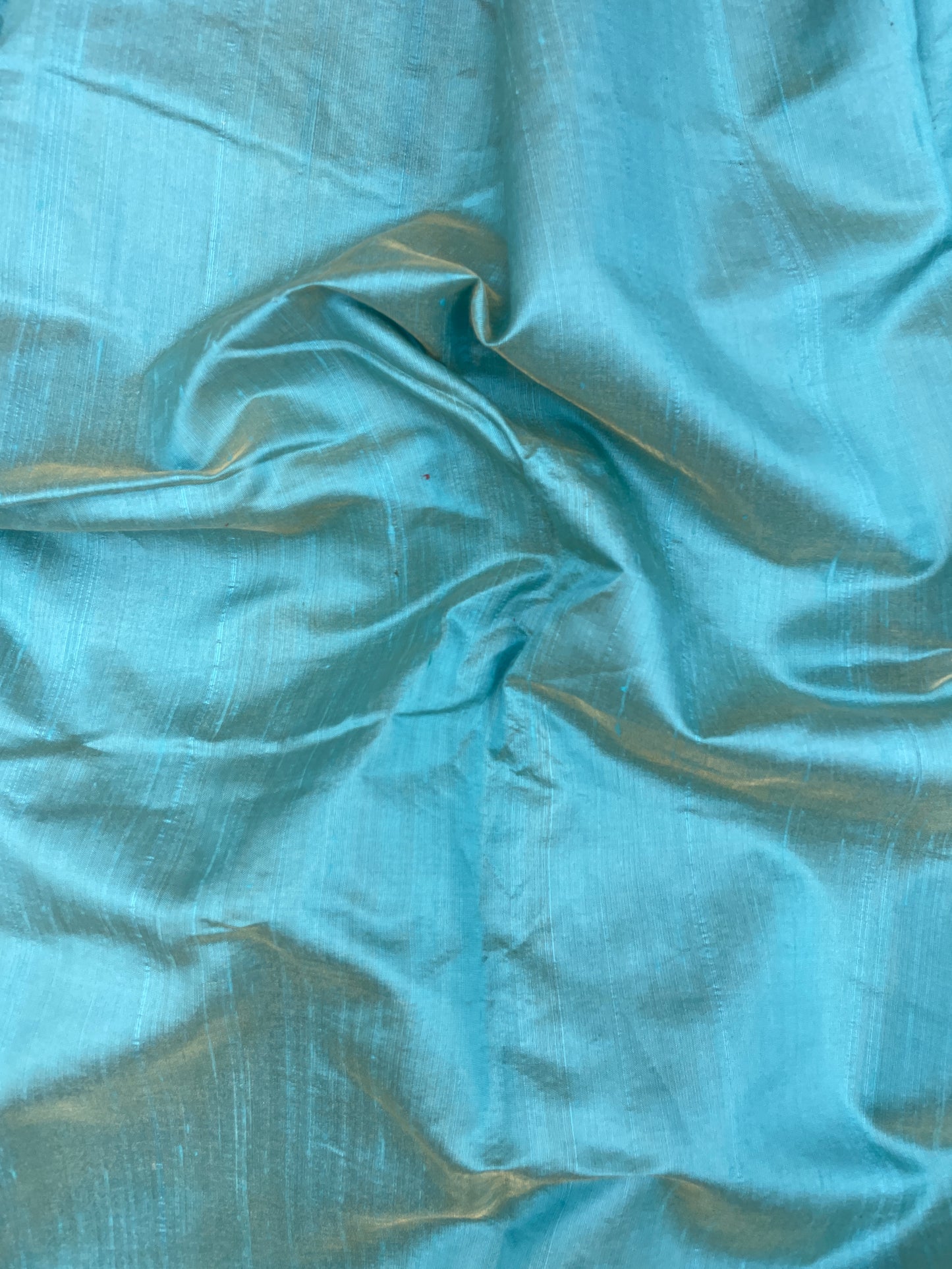 Fantastic Gorgeous Sky Blue Colored Pure Raw Silk Fabric