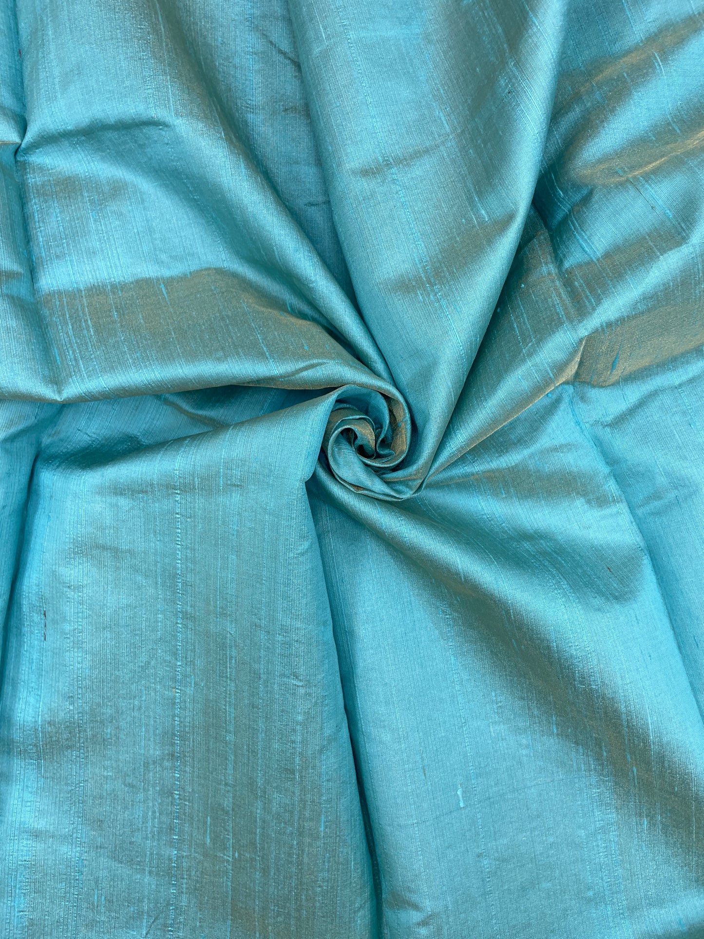 Fantastic Gorgeous Sky Blue Colored Pure Raw Silk Fabric