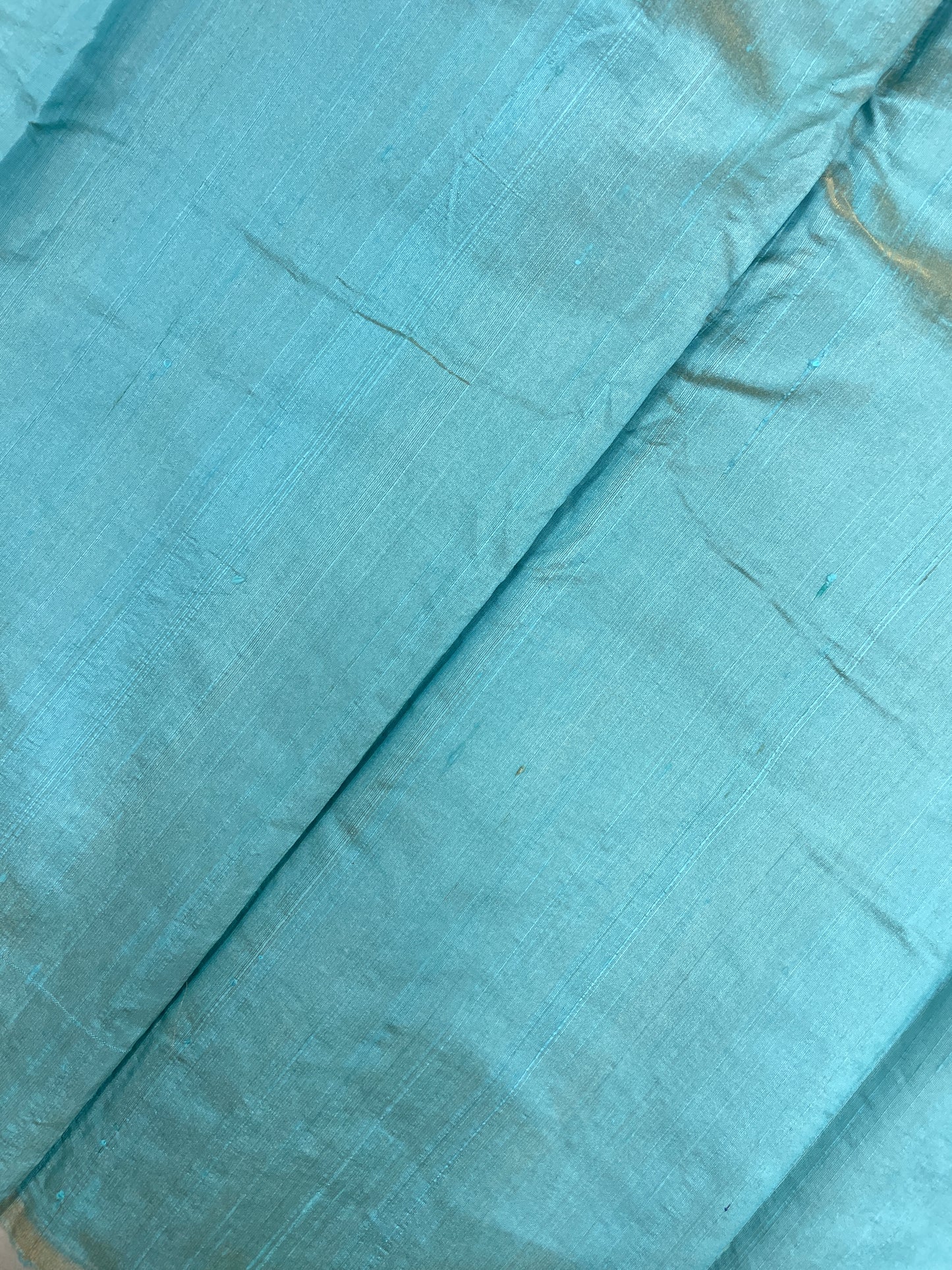 Fantastic Gorgeous Sky Blue Colored Pure Raw Silk Fabric