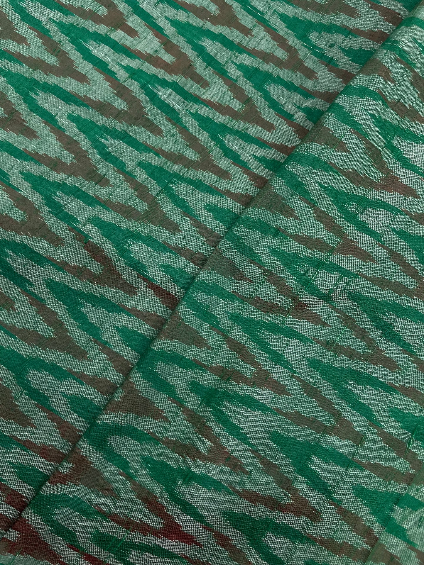 Simple Yet Elegant Zig Zag Shaped Pure Raw Silk Ikat