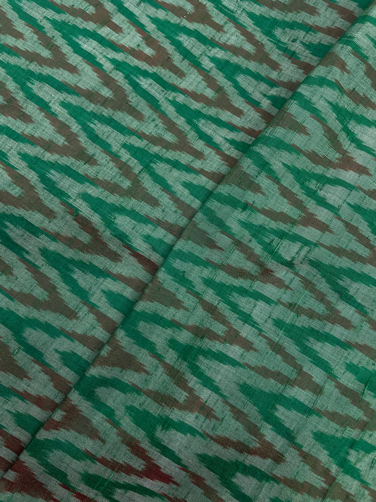 Simple Yet Elegant Zig Zag Shaped Pure Raw Silk Ikat