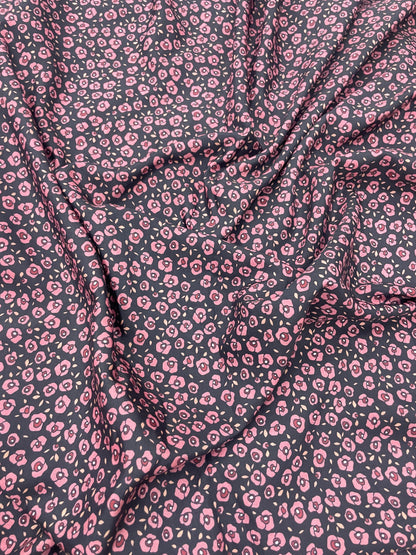 Amazing Beautiful Dainty Pink Floral Print On Muslin Fabric