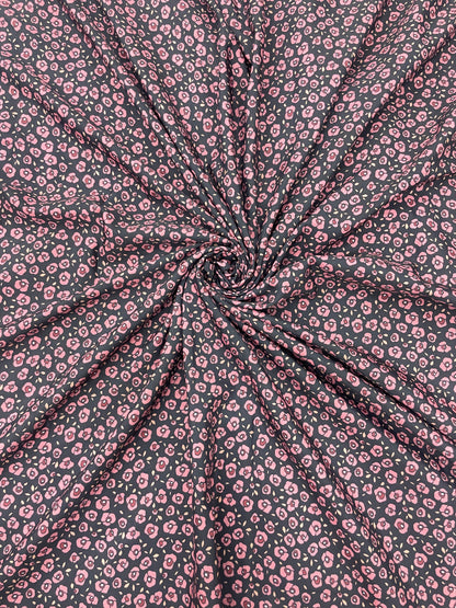 Amazing Beautiful Dainty Pink Floral Print On Muslin Fabric