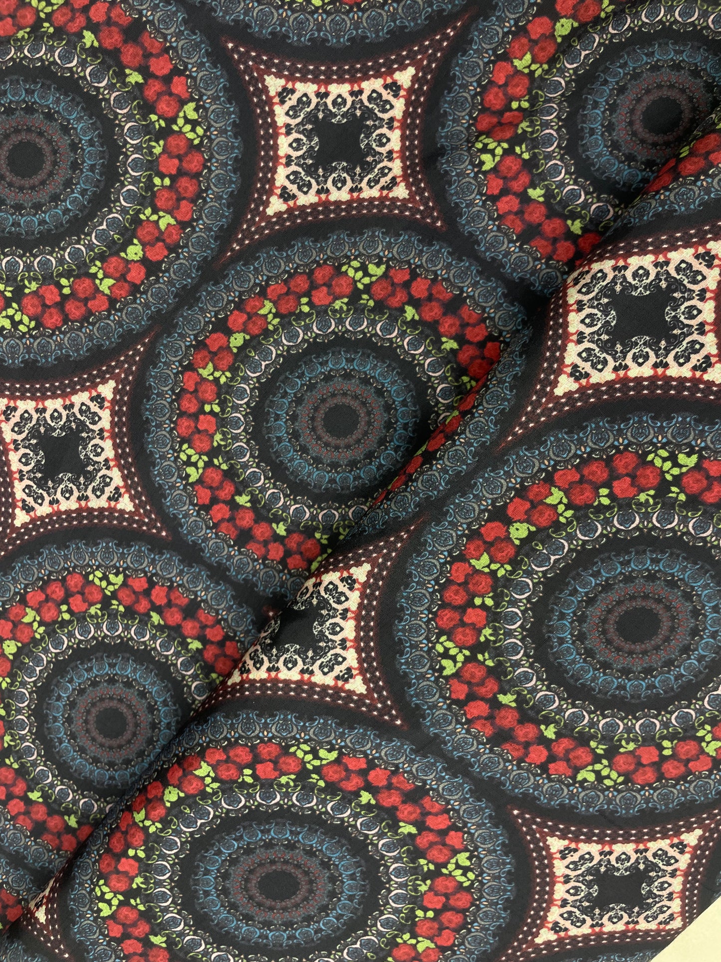 Exclusive Marvelous Traditional Round And Floral Print On Semi Tussar Fabric