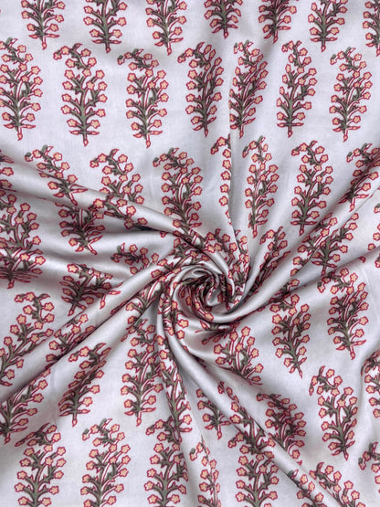 Subtle Yet Elegant Pastel Dainty Floral Print On Satin Fabric