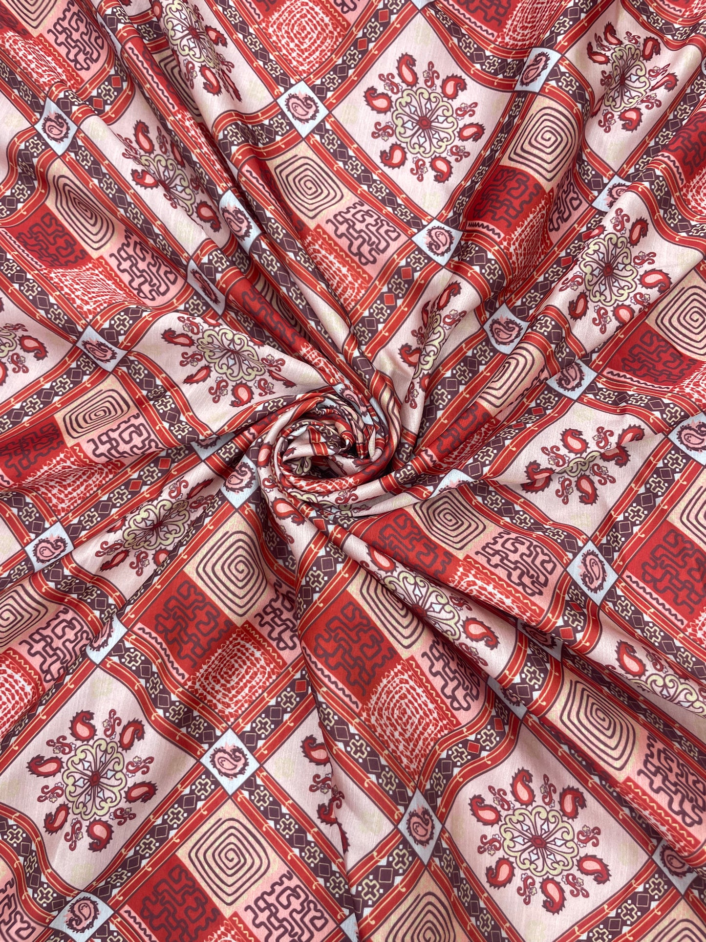 Perfect Premium Vibrant Traditional Multi Print On Muslin Fabric