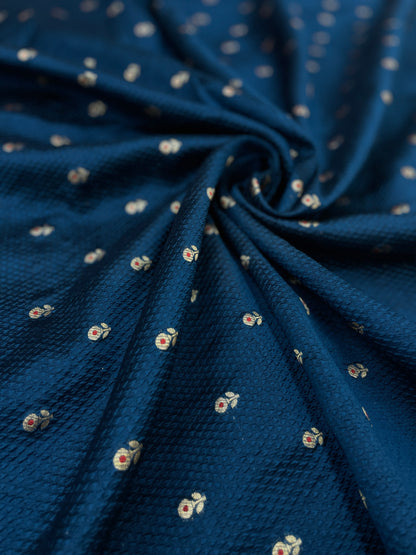 Top Notch Gorgeous Zari Butti Weaving On Pure Silk Fabric