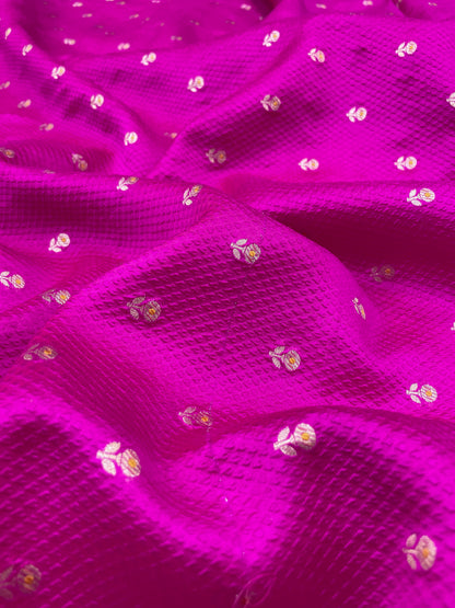 Top Notch Gorgeous Zari Butti Weaving On Pure Silk Fabric