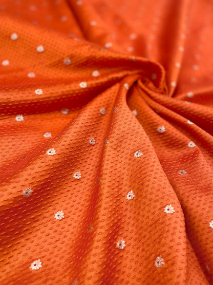 Top Notch Gorgeous Zari Butti Weaving On Pure Silk Fabric