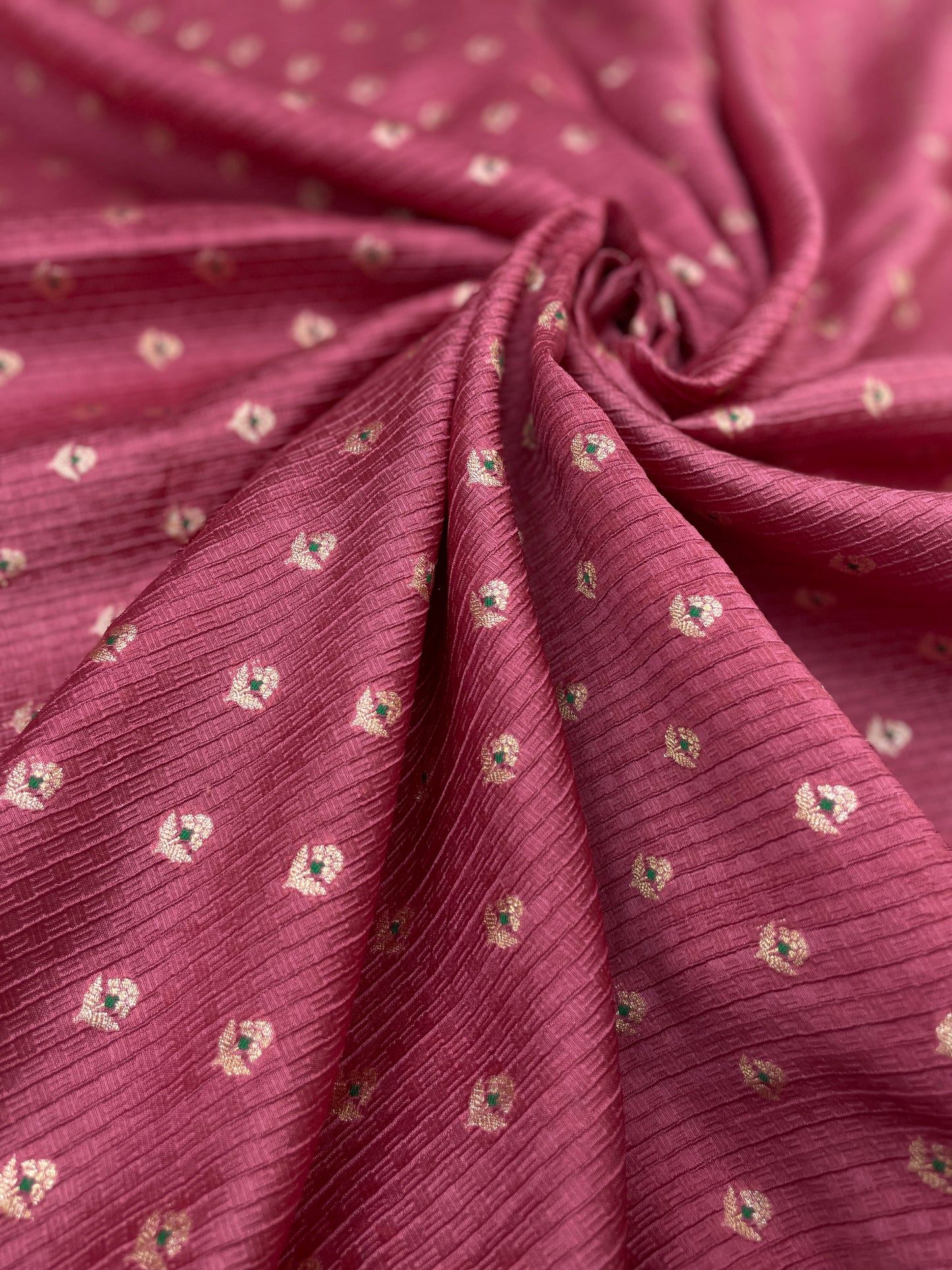 Top Notch Gorgeous Zari Butti Weaving On Pure Silk Fabric