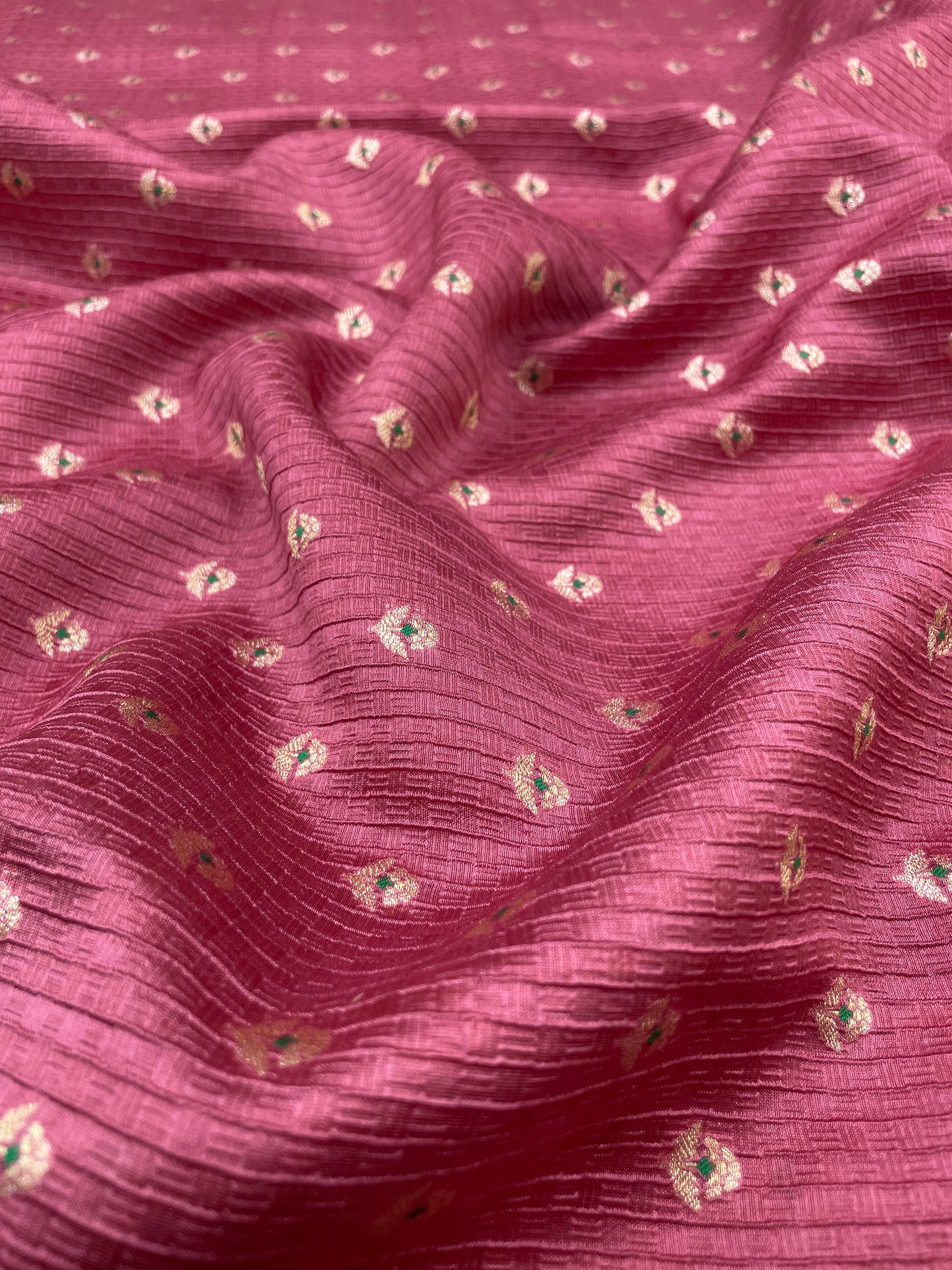 Top Notch Gorgeous Zari Butti Weaving On Pure Silk Fabric