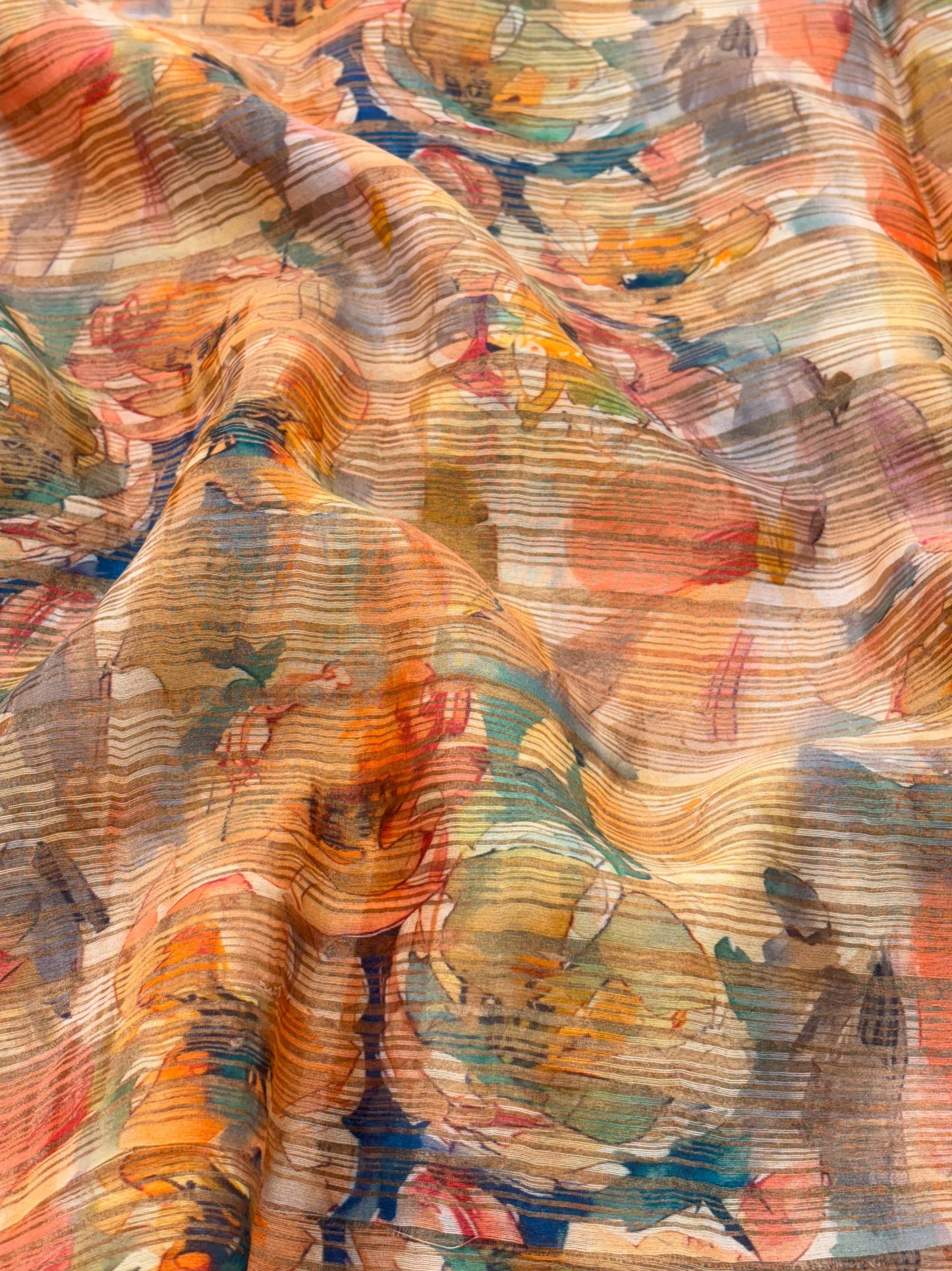 Pure Silk Print With Weaving