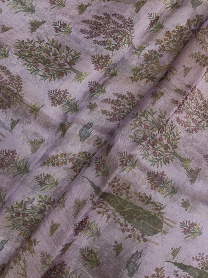 Exclusive Adorable Nature Tree Print On Pure Tissue Fabric