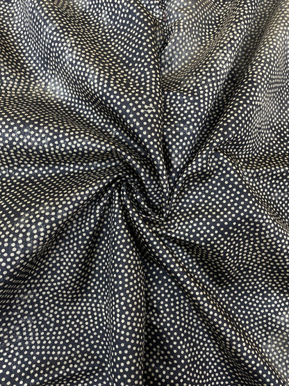 Minimal Pleasing Polka Dot Print All Over Pure Tussar Silk Fabric